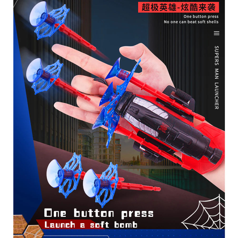 Spiderman Wrist Launcher Safe Soft Bullet Gun Toy Spider Man Web Shooter Children Cosplay Props Toys Gift/7080a