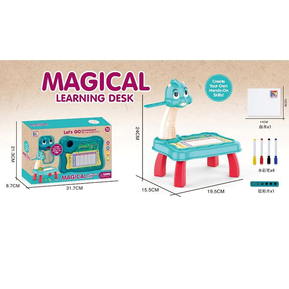 Kids LED Projection Drawing Table - Dinosaur Sketcher Set/t05
