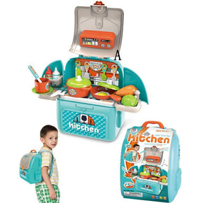 Backpack Toys House Pretend Play Cooking Kitchen Set for Kids/008-966a