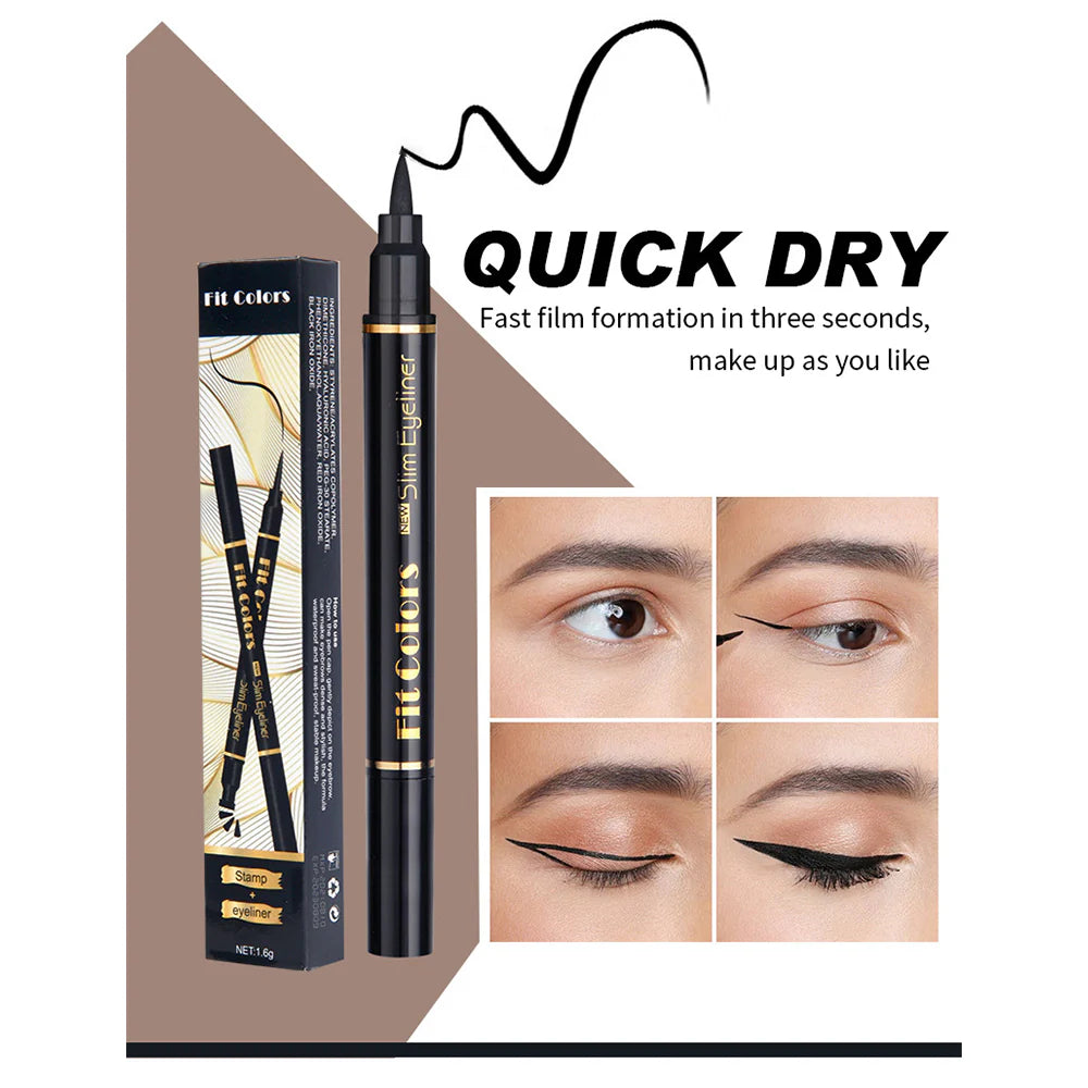 Double-Ended Triangle Wing Seal Waterproof And Sweat-Proof Non-Smudge Eyeliner/kq134