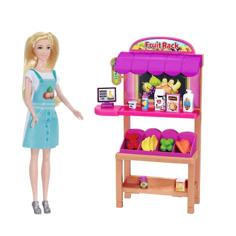 11.5 Inch Beauty Doll - Kitchen And Grocery Shopping Playset/wg143