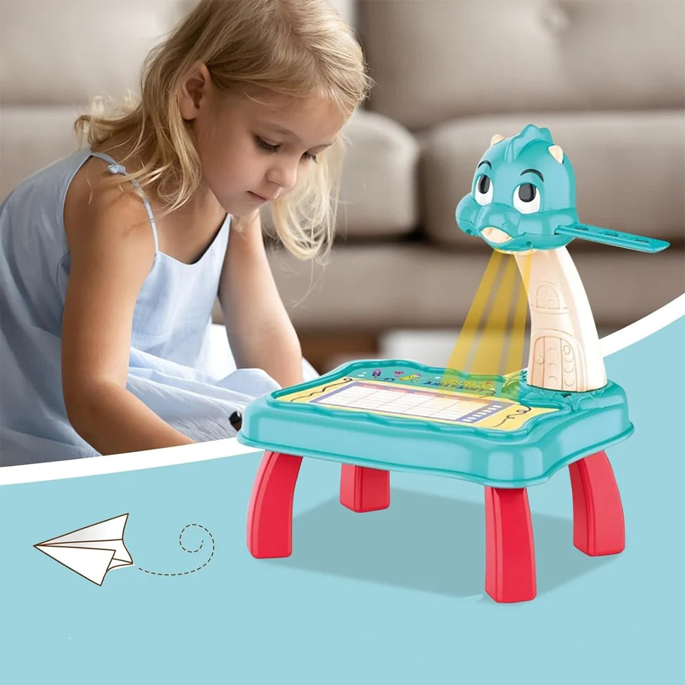 Kids LED Projection Drawing Table - Dinosaur Sketcher Set/t05