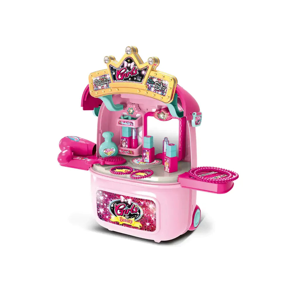 Girls' 2-In-1 Makeup Table & Trolley Case Set/008-983a