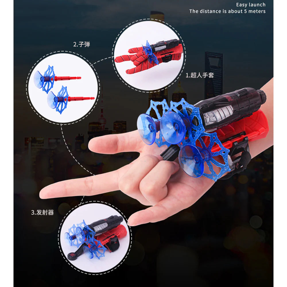 Spiderman Wrist Launcher Safe Soft Bullet Gun Toy Spider Man Web Shooter Children Cosplay Props Toys Gift/7080a