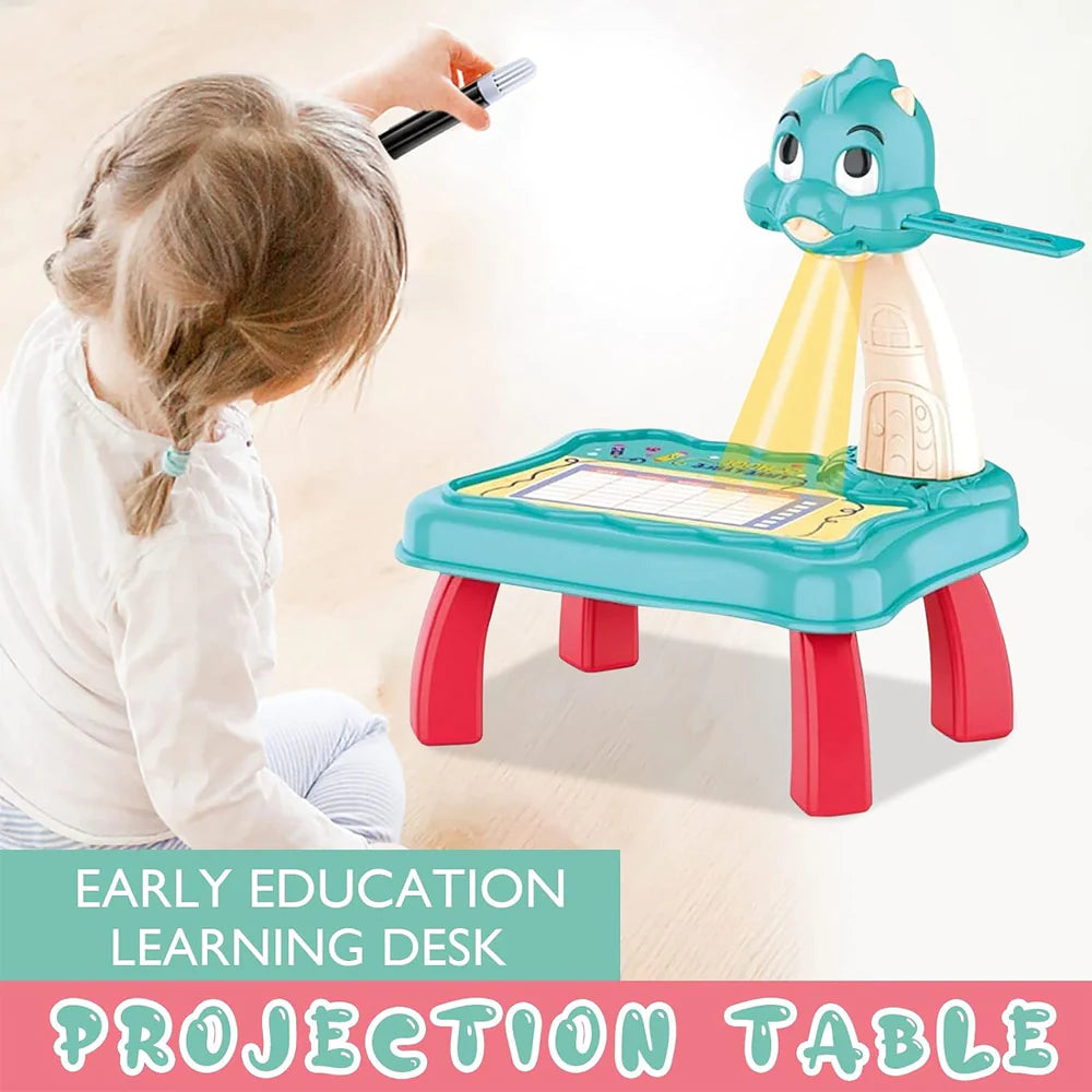 Kids LED Projection Drawing Table - Dinosaur Sketcher Set/t05