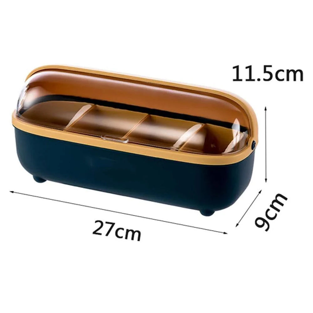 Spice Bottle Four Compartment Condiment Spice Box,with Spoons,Suitable for Kitchen/kr-063