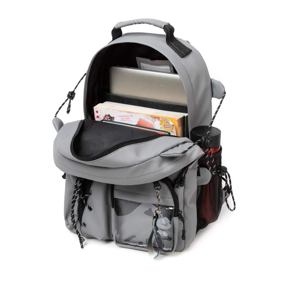 Grey Backpack With Lunch Box & Pencil Bag Set Of 3 Pcs/17002-3