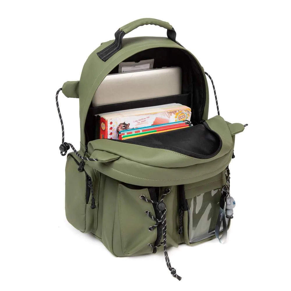 Olive Backpack With Lunch Box & Pencil Bag Set Of 3 Pcs/17001-3