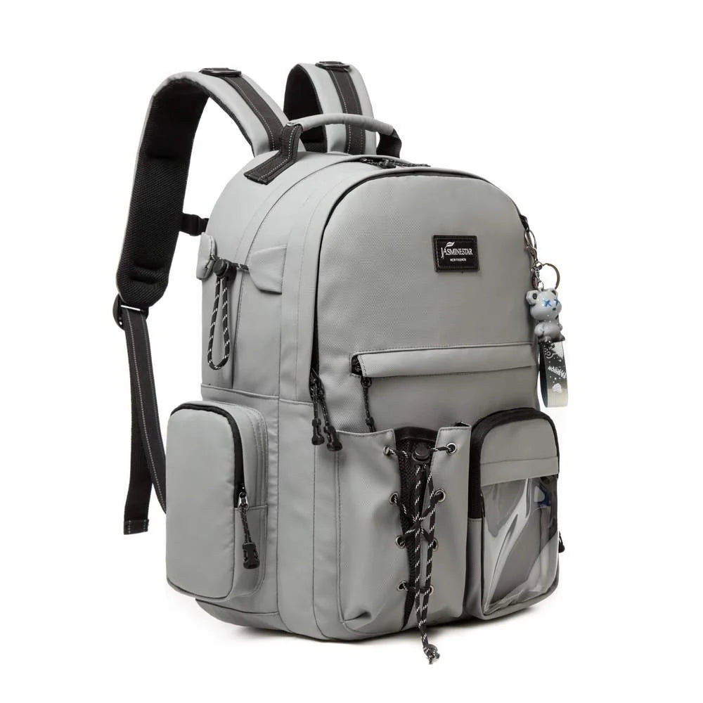 Grey Backpack With Lunch Box & Pencil Bag Set Of 3 Pcs/17002-3