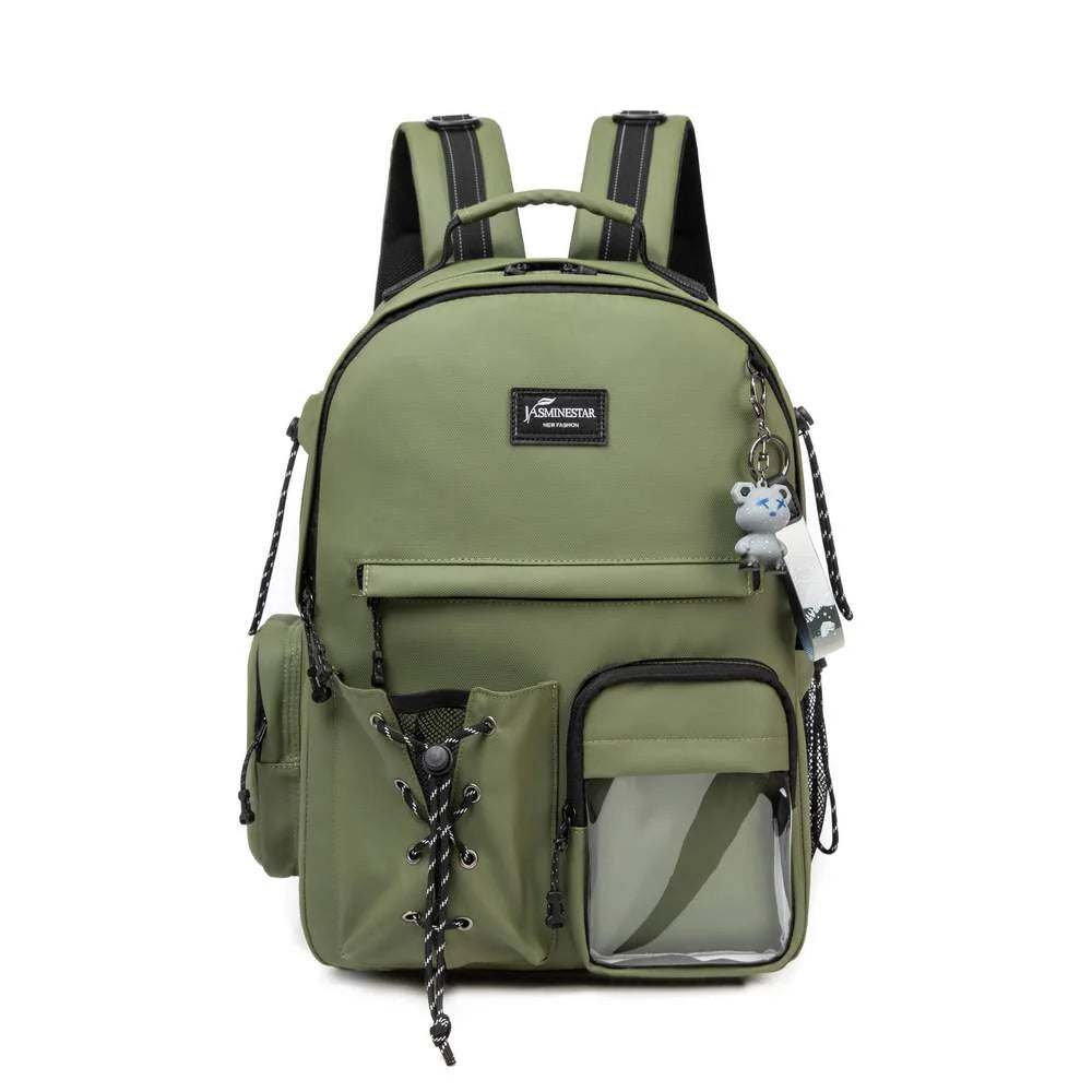 Olive Backpack With Lunch Box & Pencil Bag Set Of 3 Pcs/17001-3
