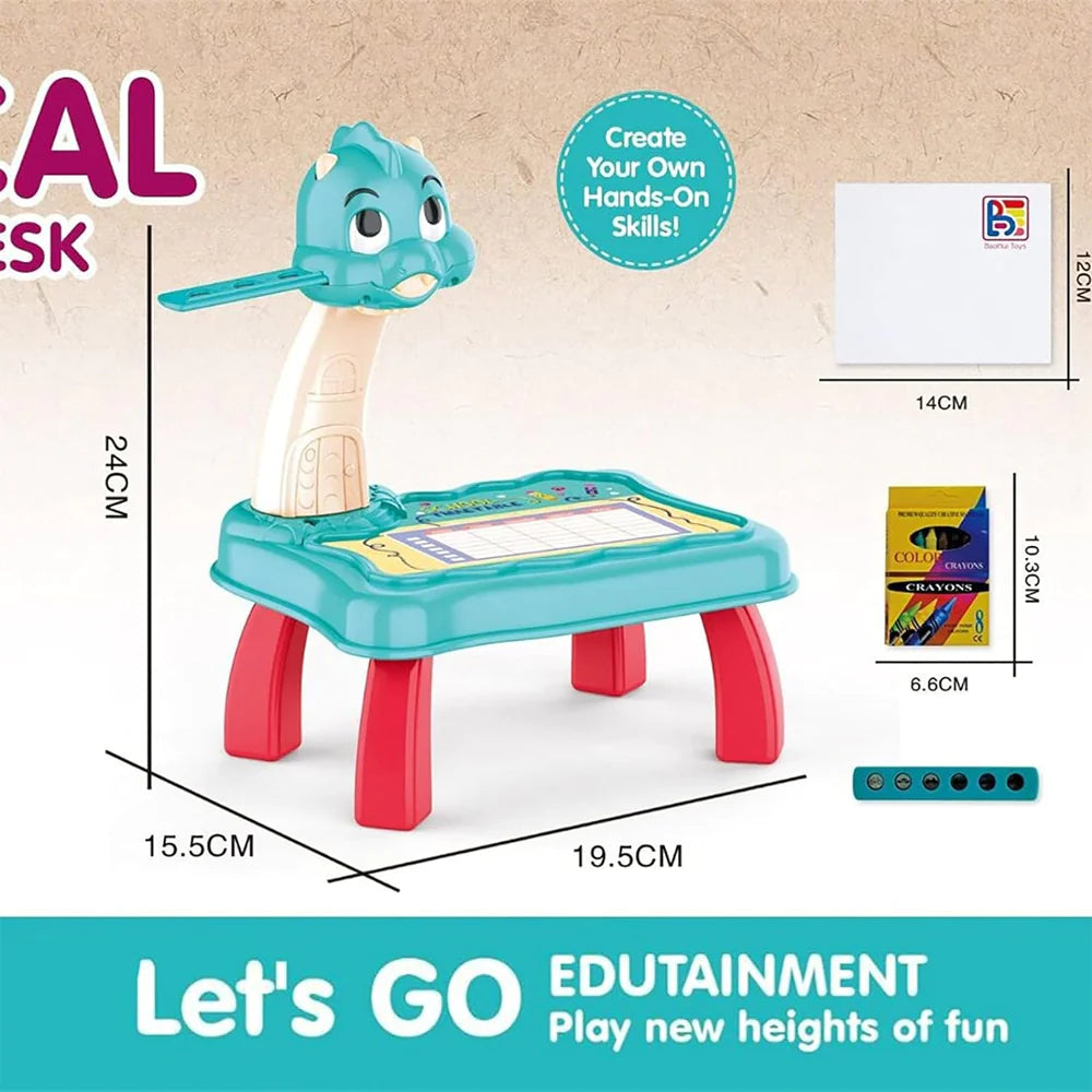 Kids LED Projection Drawing Table - Dinosaur Sketcher Set/t05
