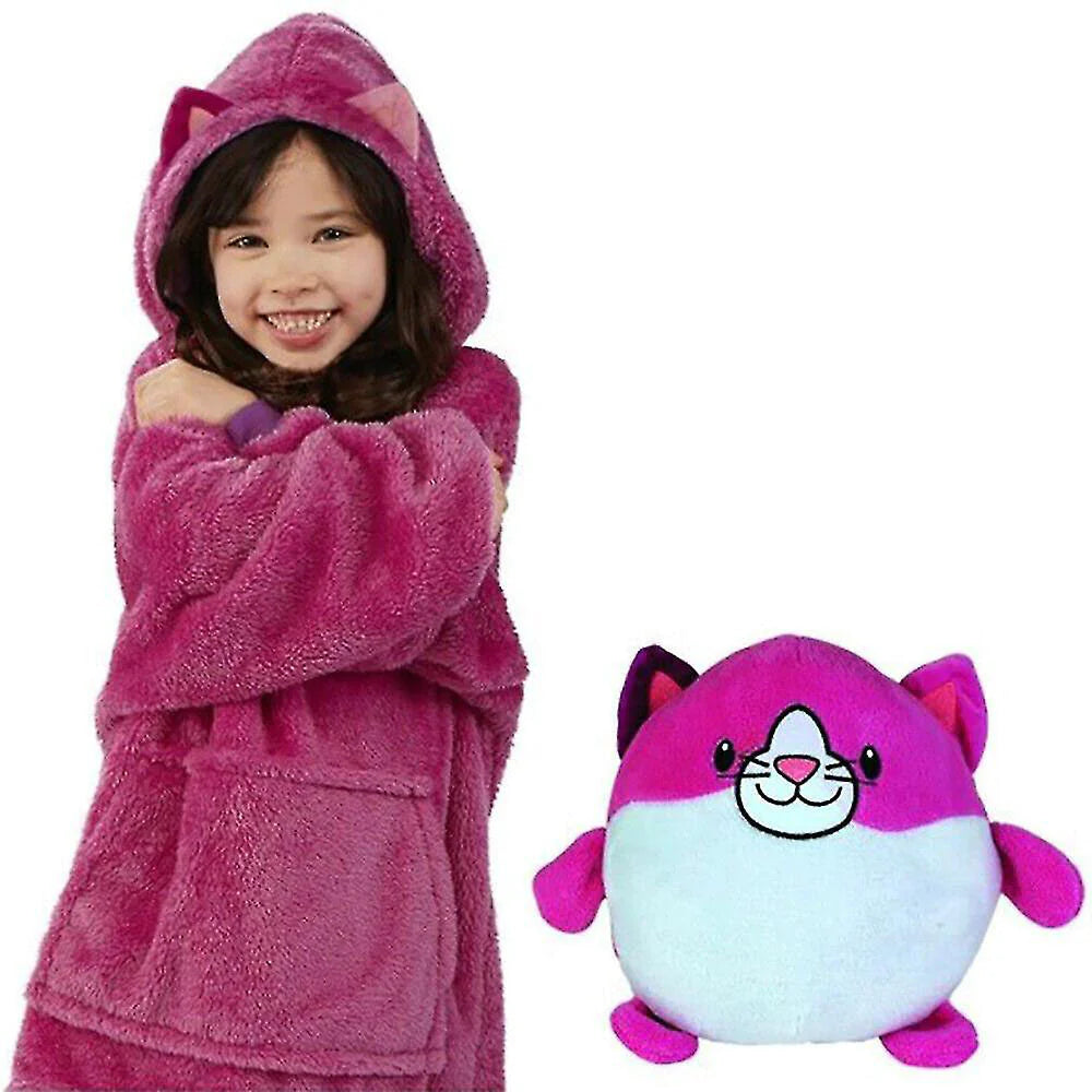 Kids Hoodie Blanket Sweatshirt Oversize Plush Soft Warm Coat Cute Pillow/kr-062