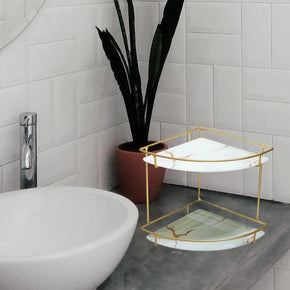 Storage Rack Save Space Cosmetic Bathroom Dressing Table White Double Layer/kr-530