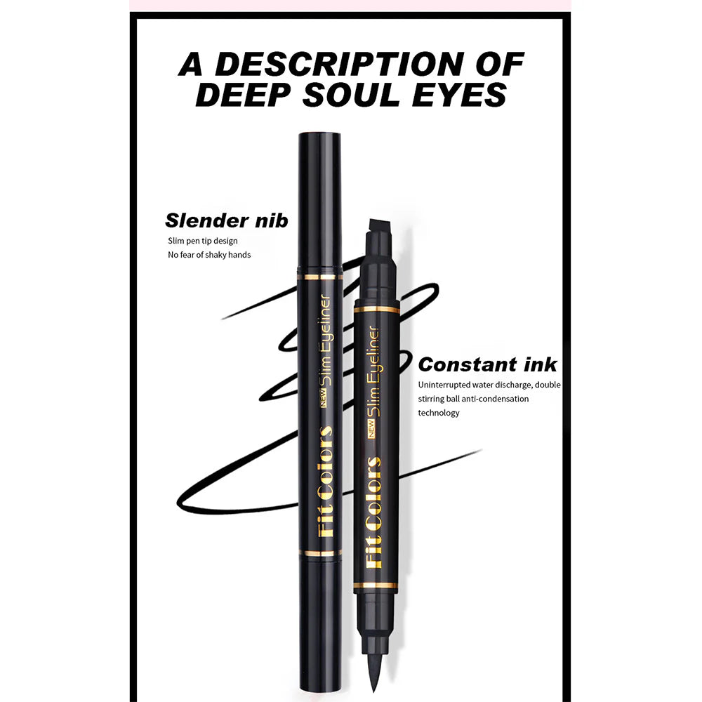 Double-Ended Triangle Wing Seal Waterproof And Sweat-Proof Non-Smudge Eyeliner/kq134
