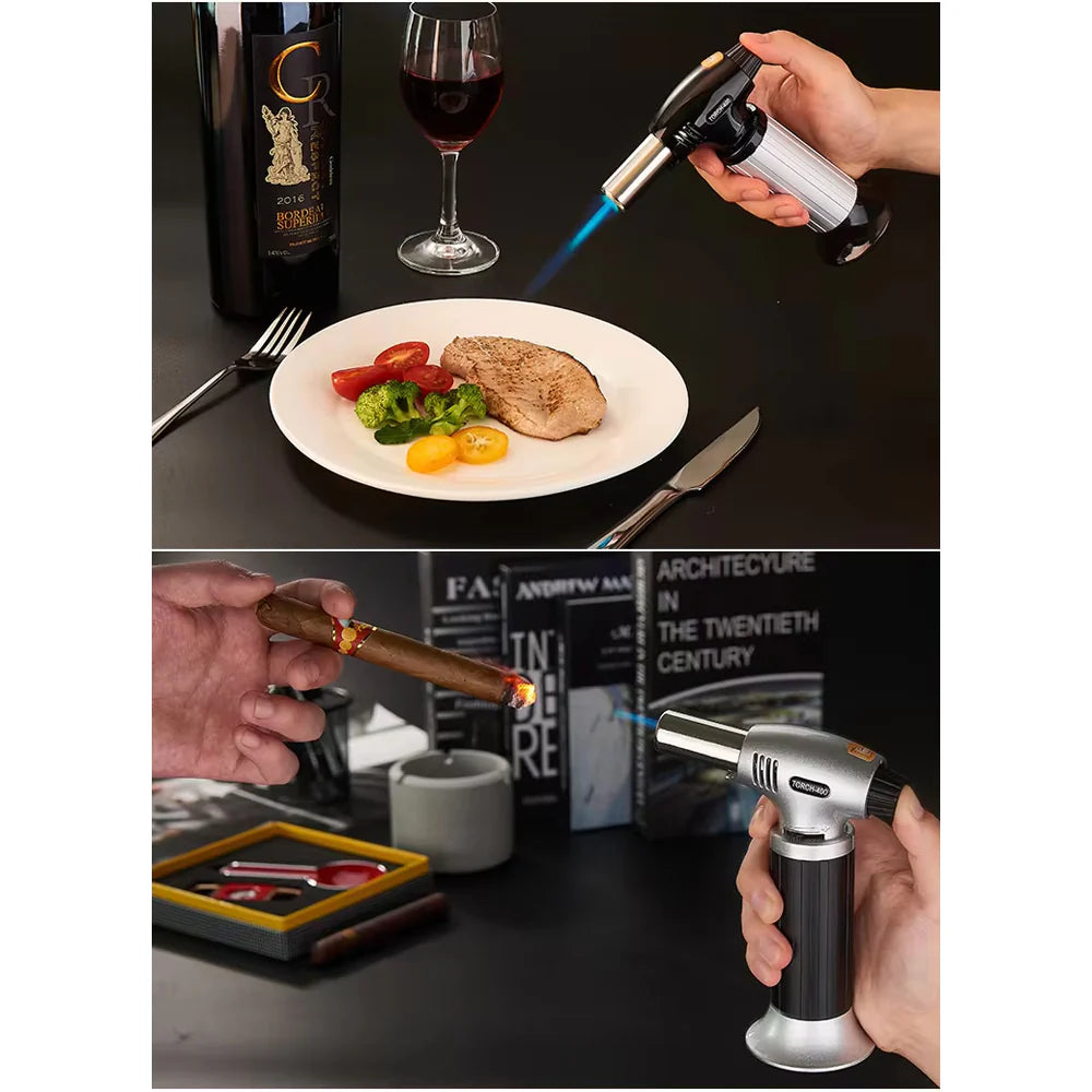 Portable Classic Spray Mini Blue Flame Butane Gas Chef Blow Torch Lighter/kr-607