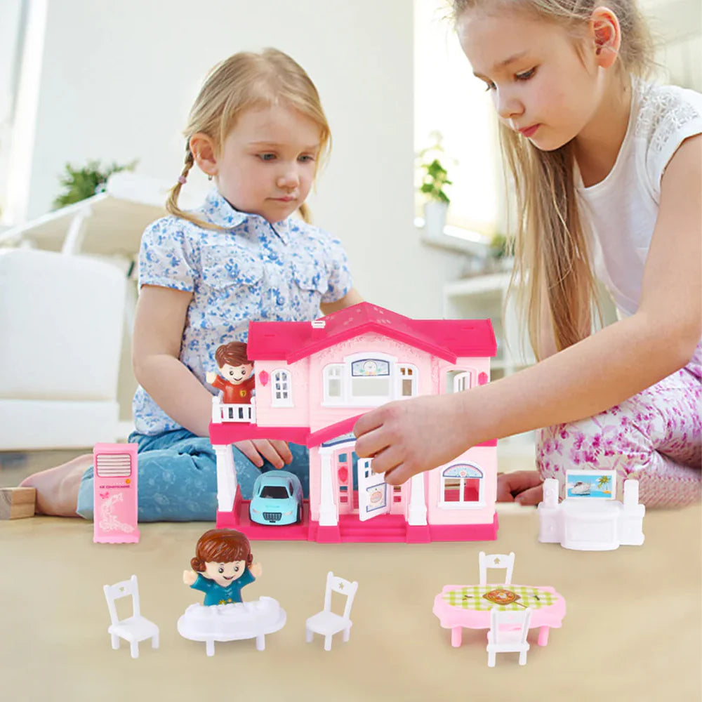 DIY Princess Castle Villa Dollhouse - Kids' Plastic Model House Toy/6645