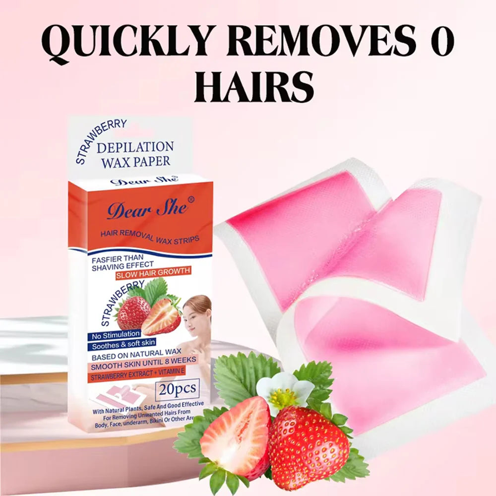 Strawberry Facial Wax Strips For Hair Removal 20 Pcs/kq207