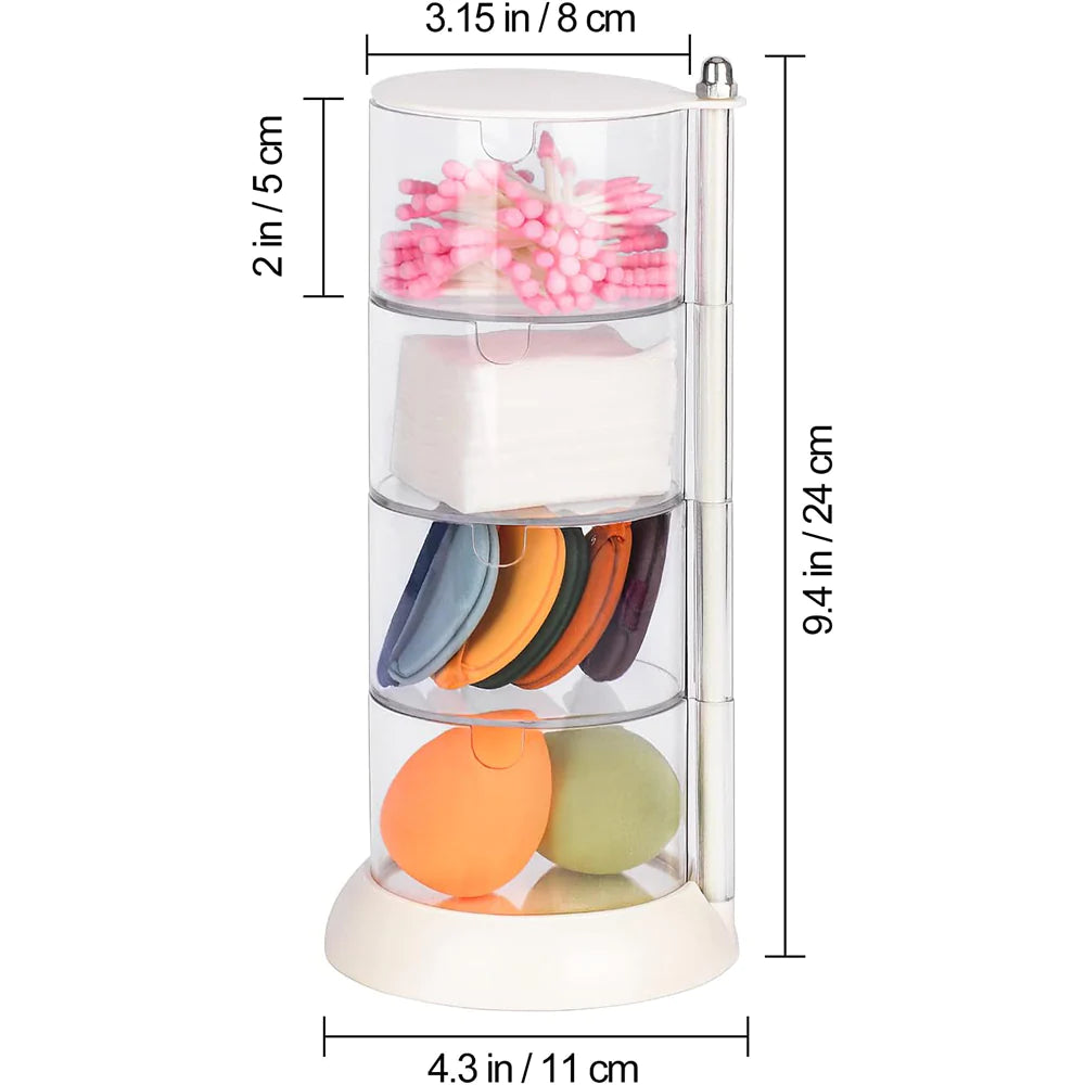 360° Rotatable Acrylic Jewelry Accessory Organizer 4 Layers/kr-035