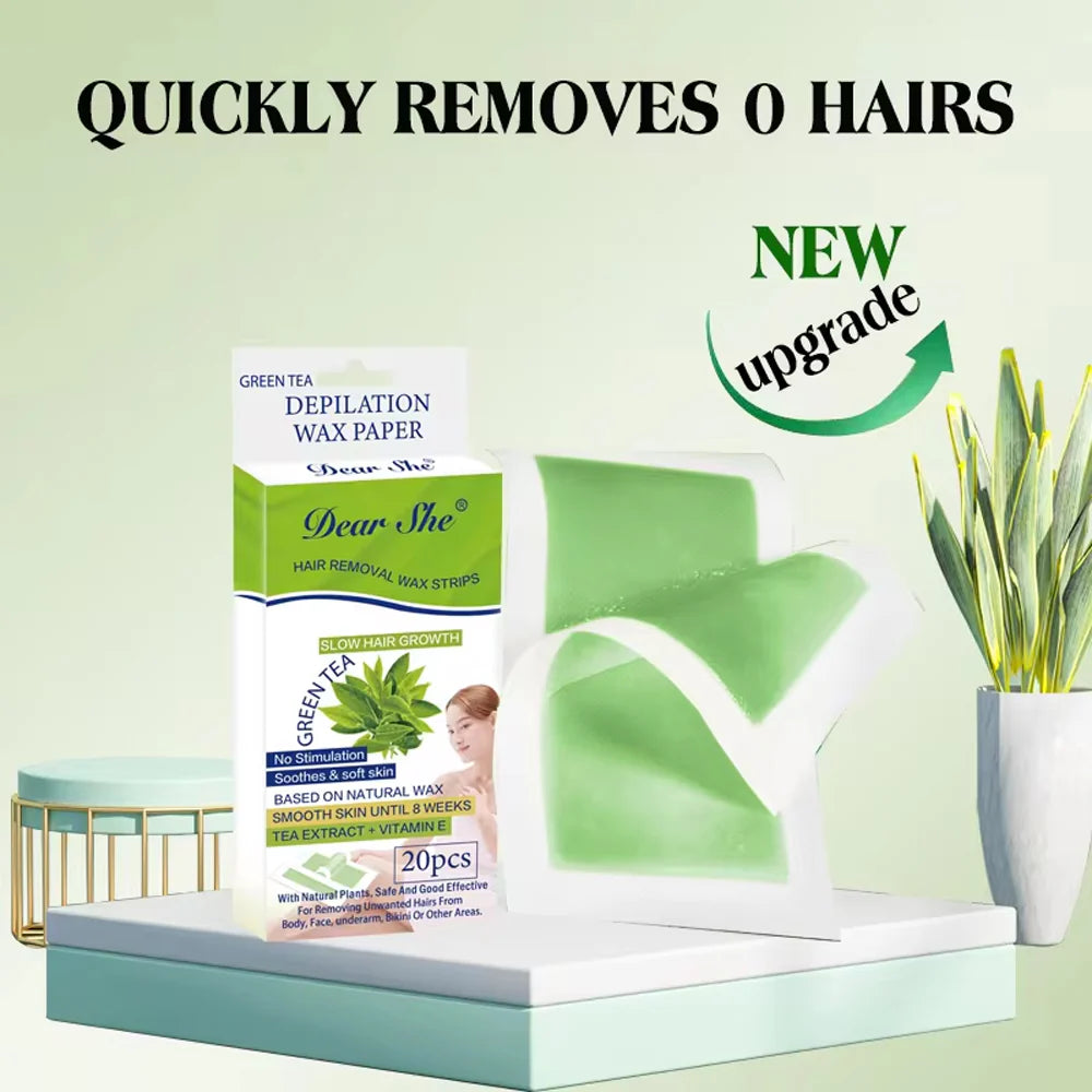 Green Tea Natural Wax Strips Paper Depilatory Body Wax Strips Hair Removal/kq208