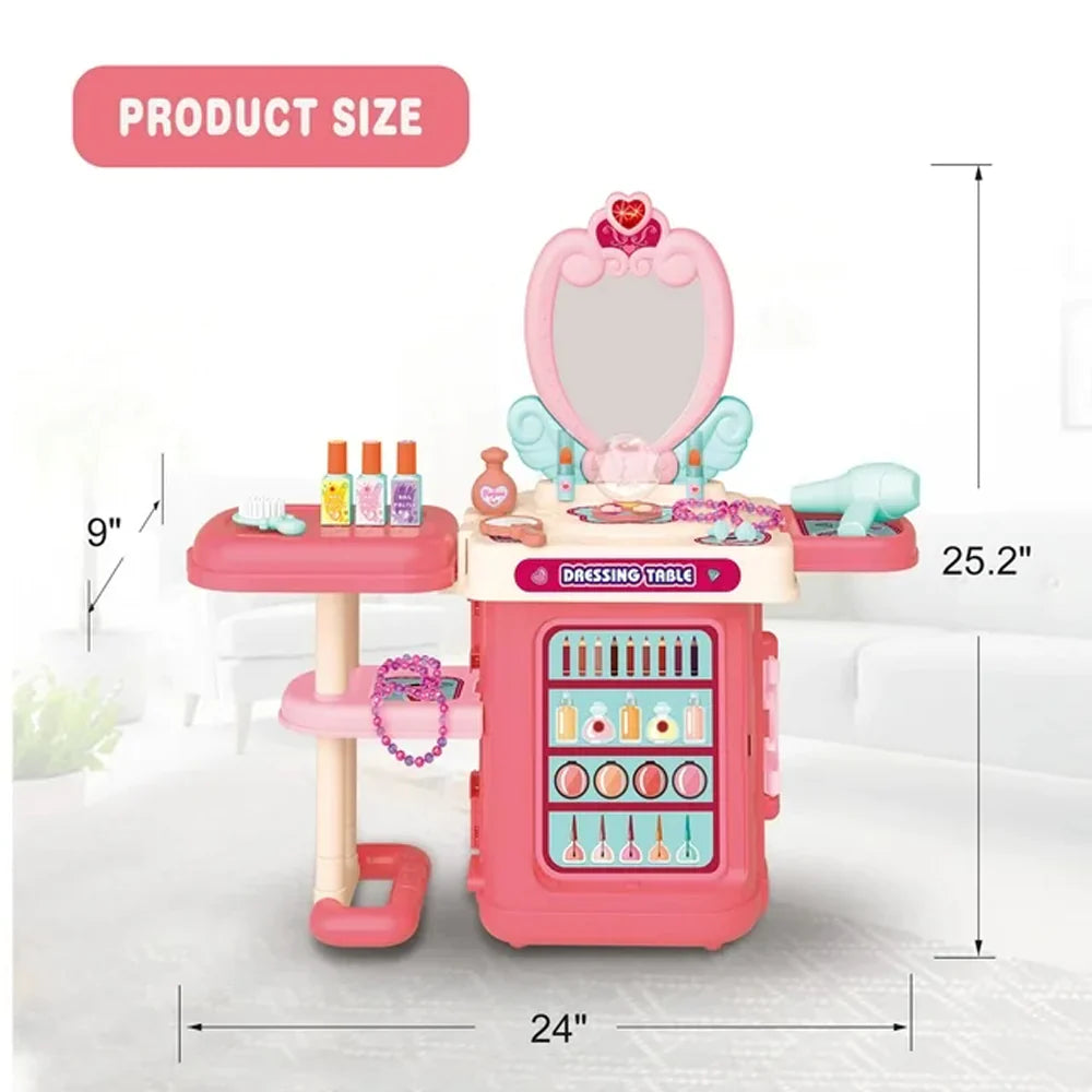 3-In-1 Pink Dressing Table Beauty Makeup Set For Girls/3686