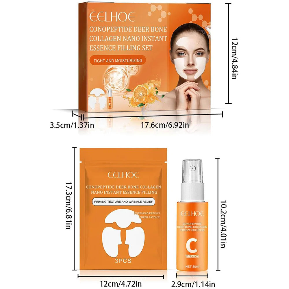 Conopeptide Deer Bone Forehead Lift Essence Filling Patches Set/kq123