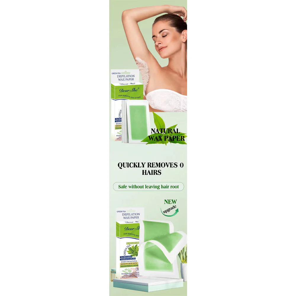 Green Tea Natural Wax Strips Paper Depilatory Body Wax Strips Hair Removal/kq208