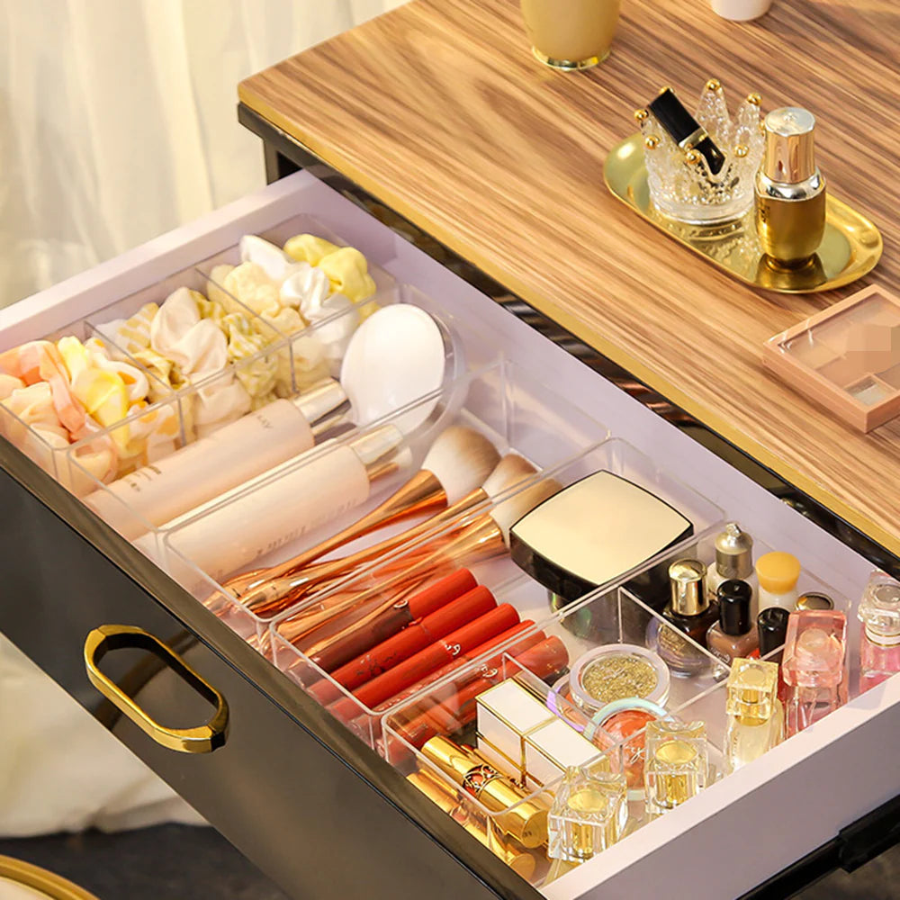 Clear Acrylic Makeup Storage Box Cosmetic Lipstick Finishing Three Grid Box Compartment/kc23-226