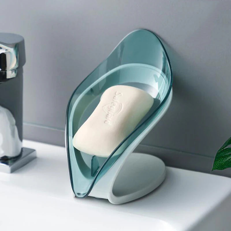 Soap Holder Drain Portable Soap Box Leaf Shape Plastic/kc23-73