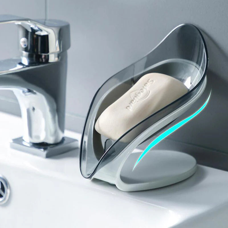 Soap Holder Drain Portable Soap Box Leaf Shape Plastic/kc23-73