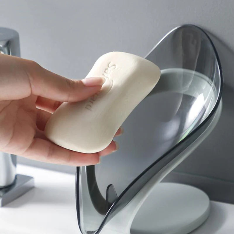 Soap Holder Drain Portable Soap Box Leaf Shape Plastic/kc23-73