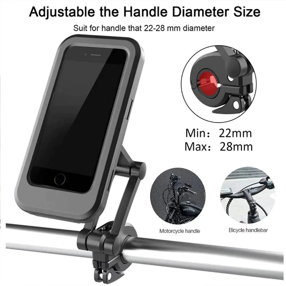 360 All Inclusive Waterproof Case Bicycle Phone Holder Adjustable Bike Handlebar Metal Case Cover Holder/kr-041