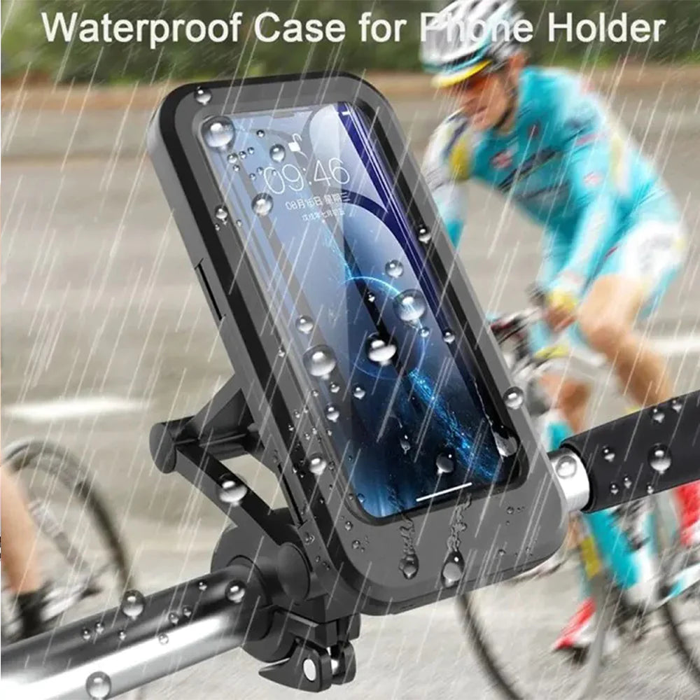 360 All Inclusive Waterproof Case Bicycle Phone Holder Adjustable Bike Handlebar Metal Case Cover Holder/kr-041
