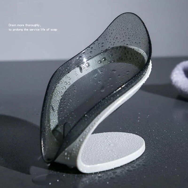 Soap Holder Drain Portable Soap Box Leaf Shape Plastic/kc23-73