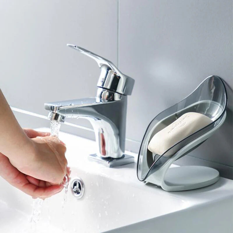 Soap Holder Drain Portable Soap Box Leaf Shape Plastic/kc23-73