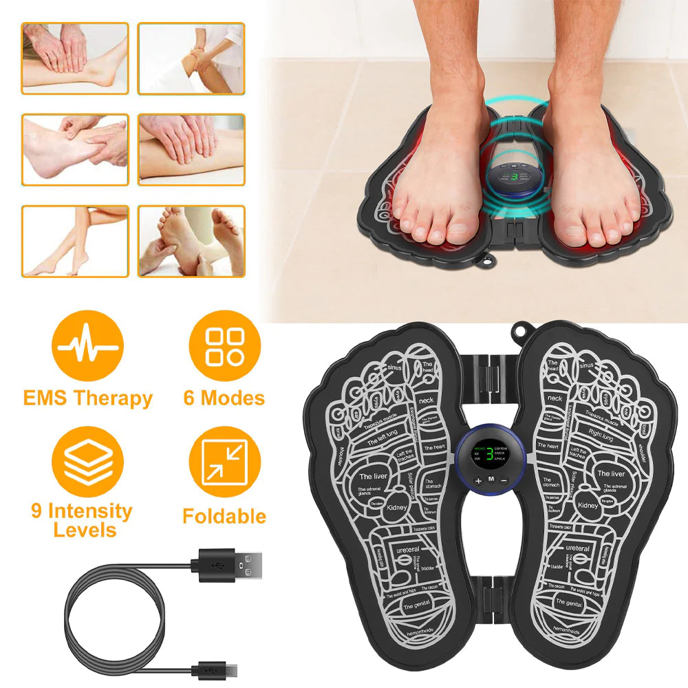 Electric EMS Foot Massager Pad Foldable Foot Massage USB Rechargeable Feet Circulation Massage Pad/kn-124
