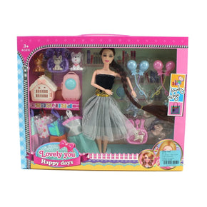 Beautiful Girl Doll With Ballons/827-83