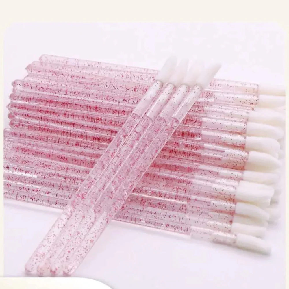Disposable Lip Brush, Lipstick, Gloss Wands, Applicator, Eye Shadow, Gloss, Makeup 50pc\kq020