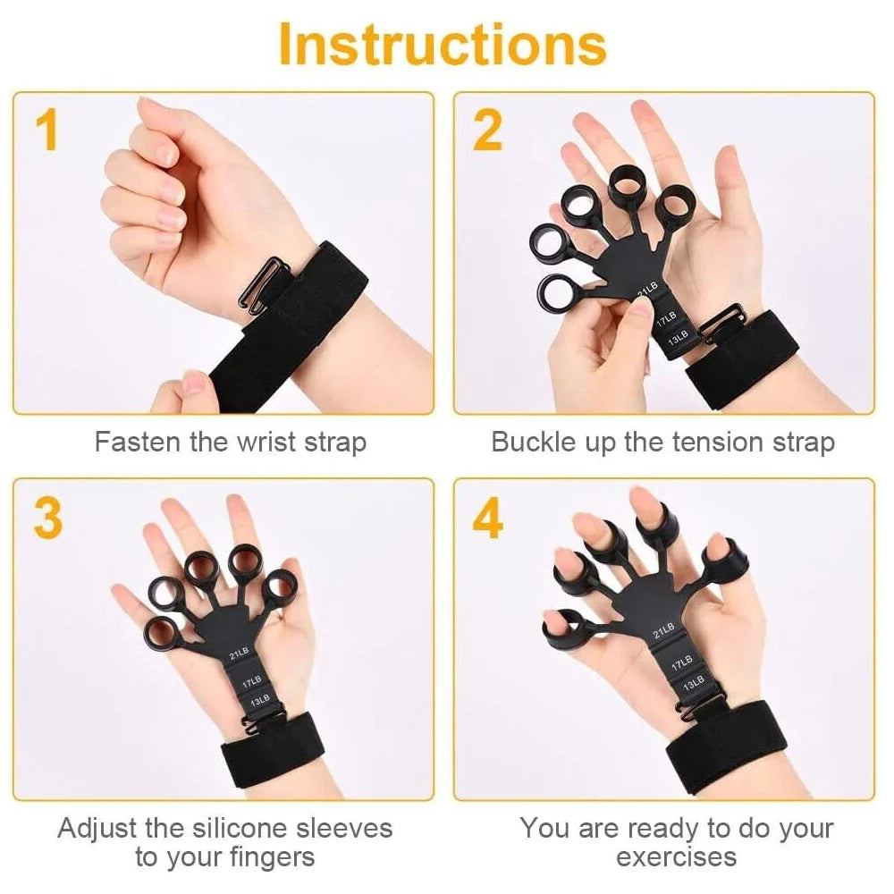 Finger Trainer Finger Grip Strength Trainer, Finger Exerciser & Hand Strengthener, Finger Resistance Band for Wrist Physical Rehabilitation/kn-261