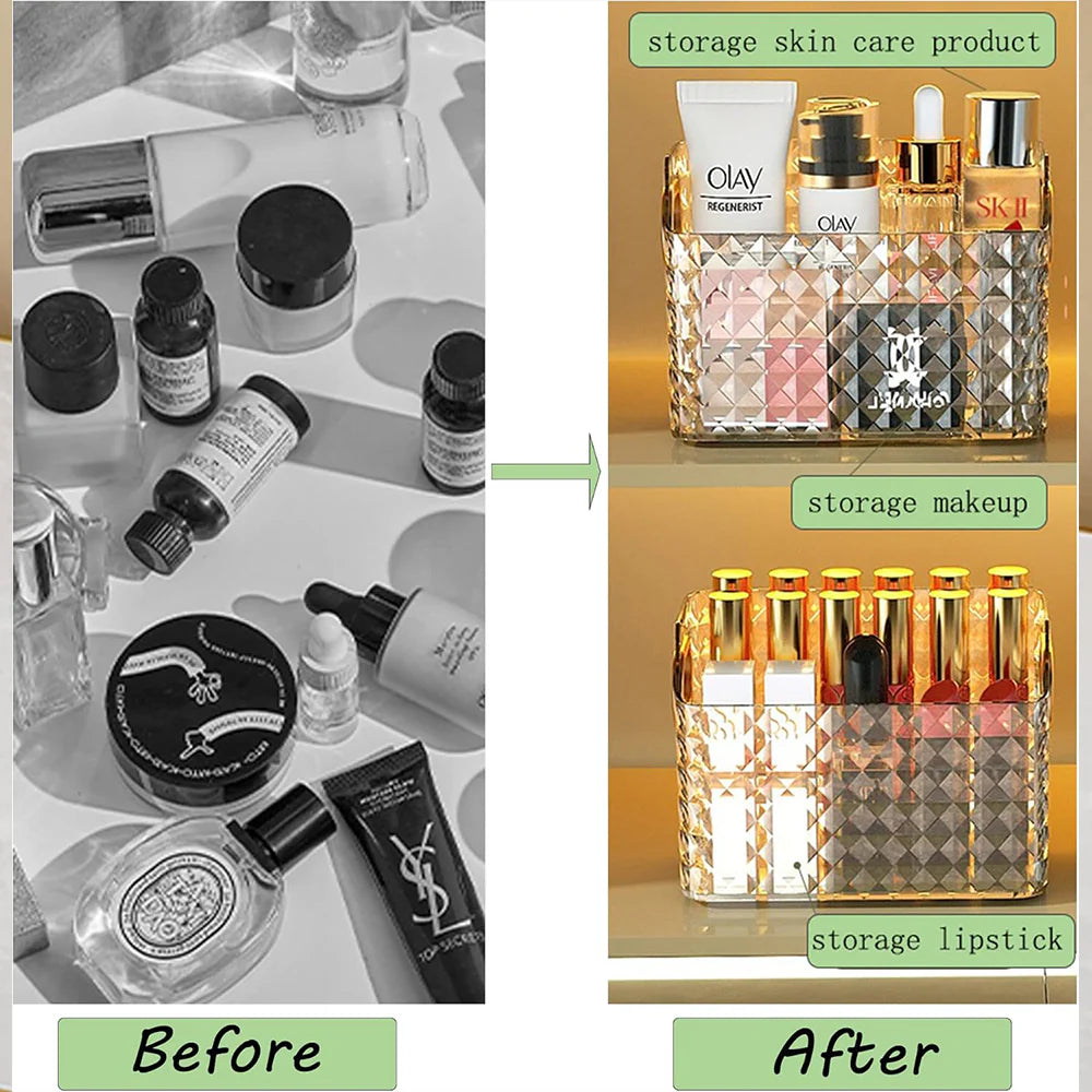 Makeup Organizer With 2 Brush Holder Cosmetic Brushes Storage/kr-1179