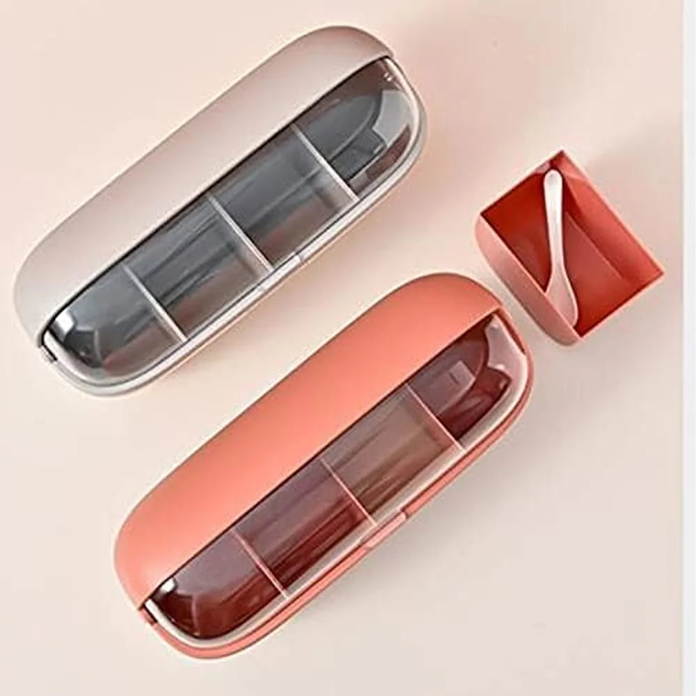Spice Bottle Four Compartment Condiment Spice Box,with Spoons,Suitable for Kitchen/kr-063