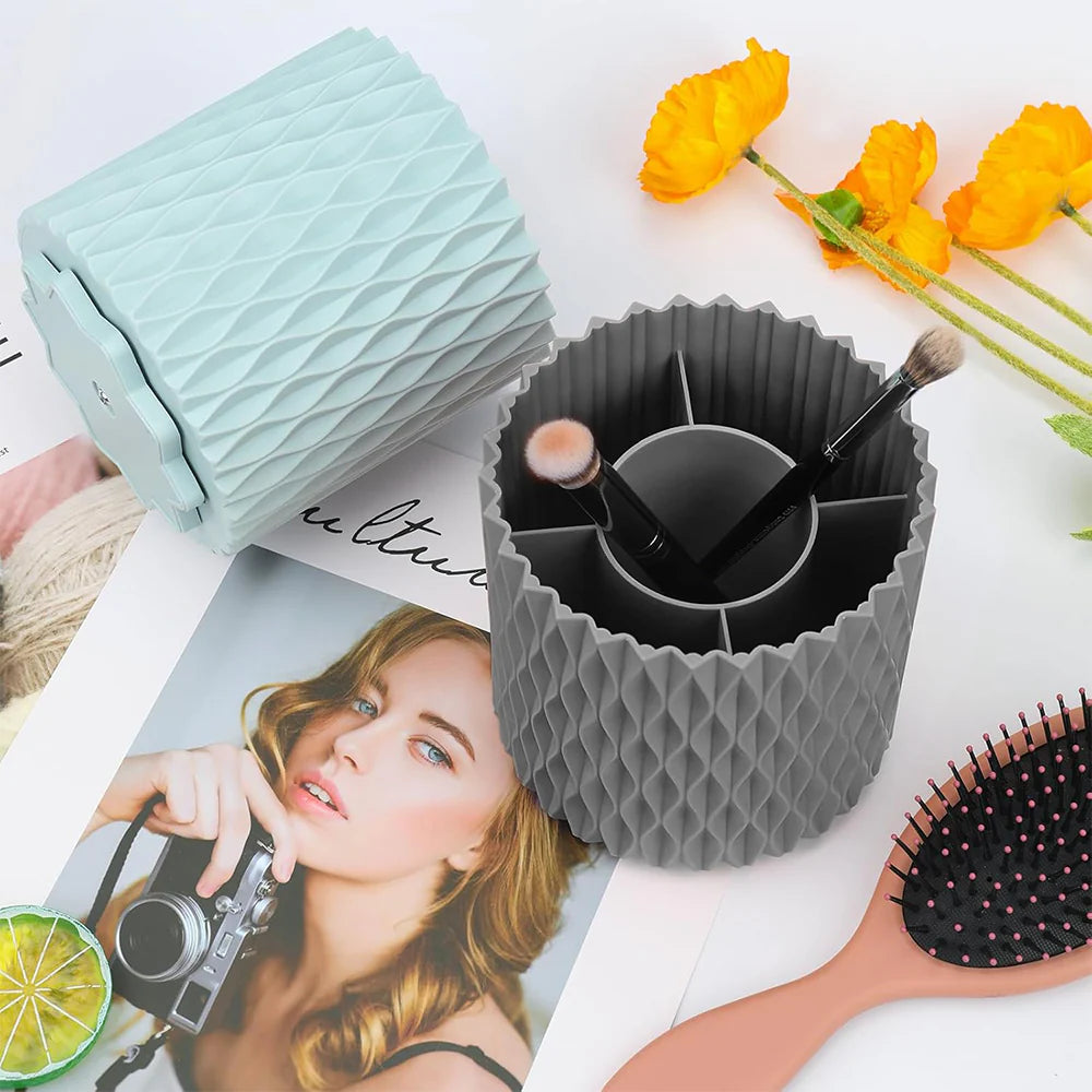 Makeup Brush Holder Organizer Rotatable Cosmetics Brushes Storage/kq708