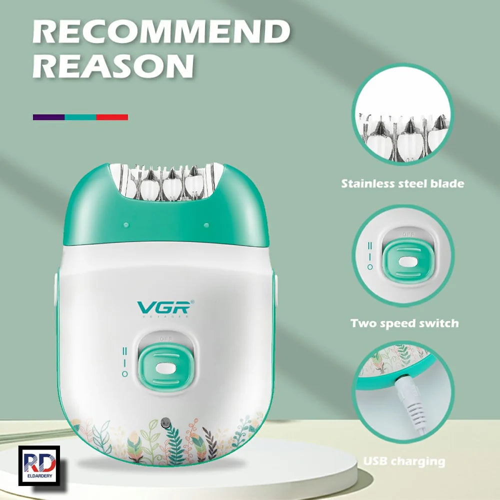 VGR Women's Body Epilator USB / V-726