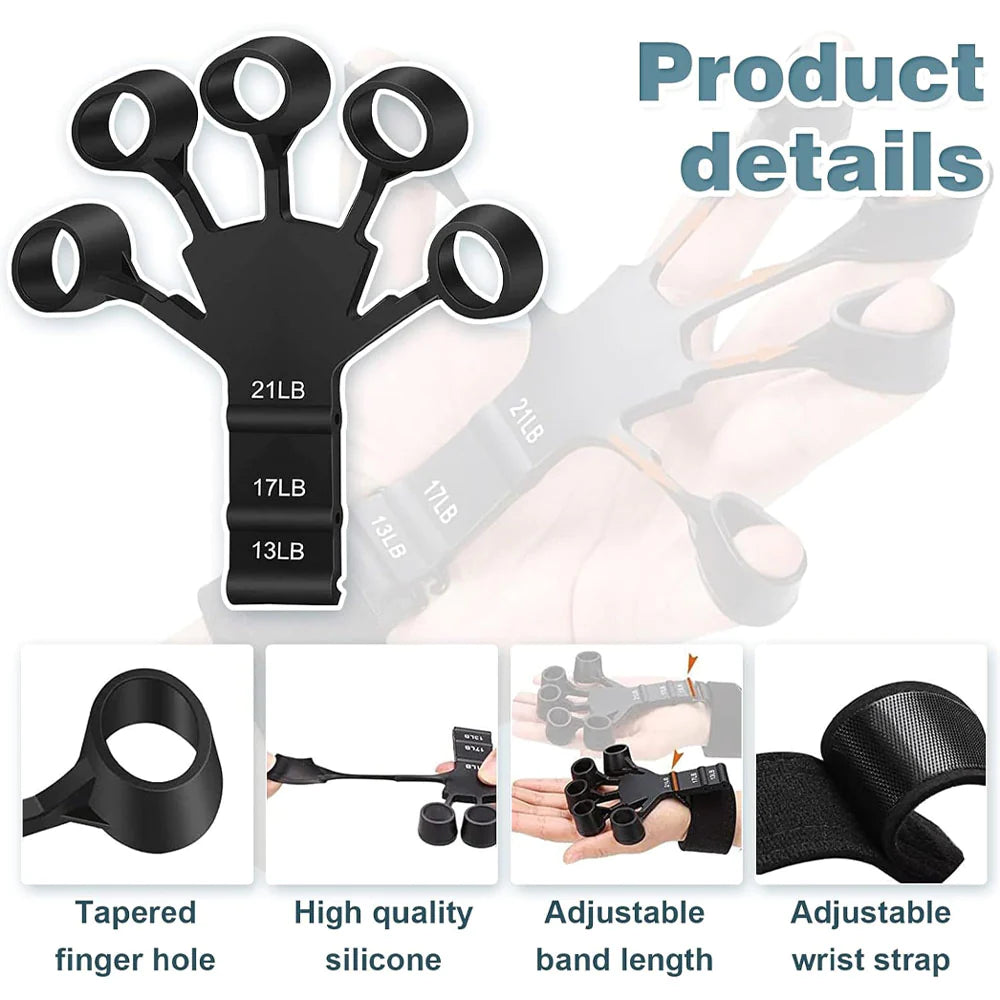 Finger Trainer Finger Grip Strength Trainer, Finger Exerciser & Hand Strengthener, Finger Resistance Band for Wrist Physical Rehabilitation/kn-261