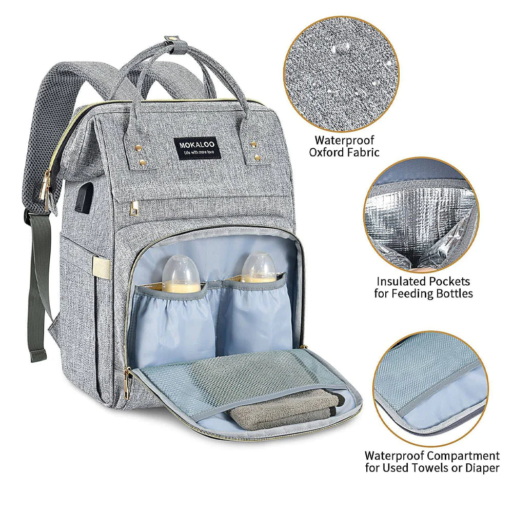 Large Baby Bag, Multi-Functional Travel Back Pack, Anti-Water Maternity Nappy Bag Changing Bags 35*16*28CM/kn-546