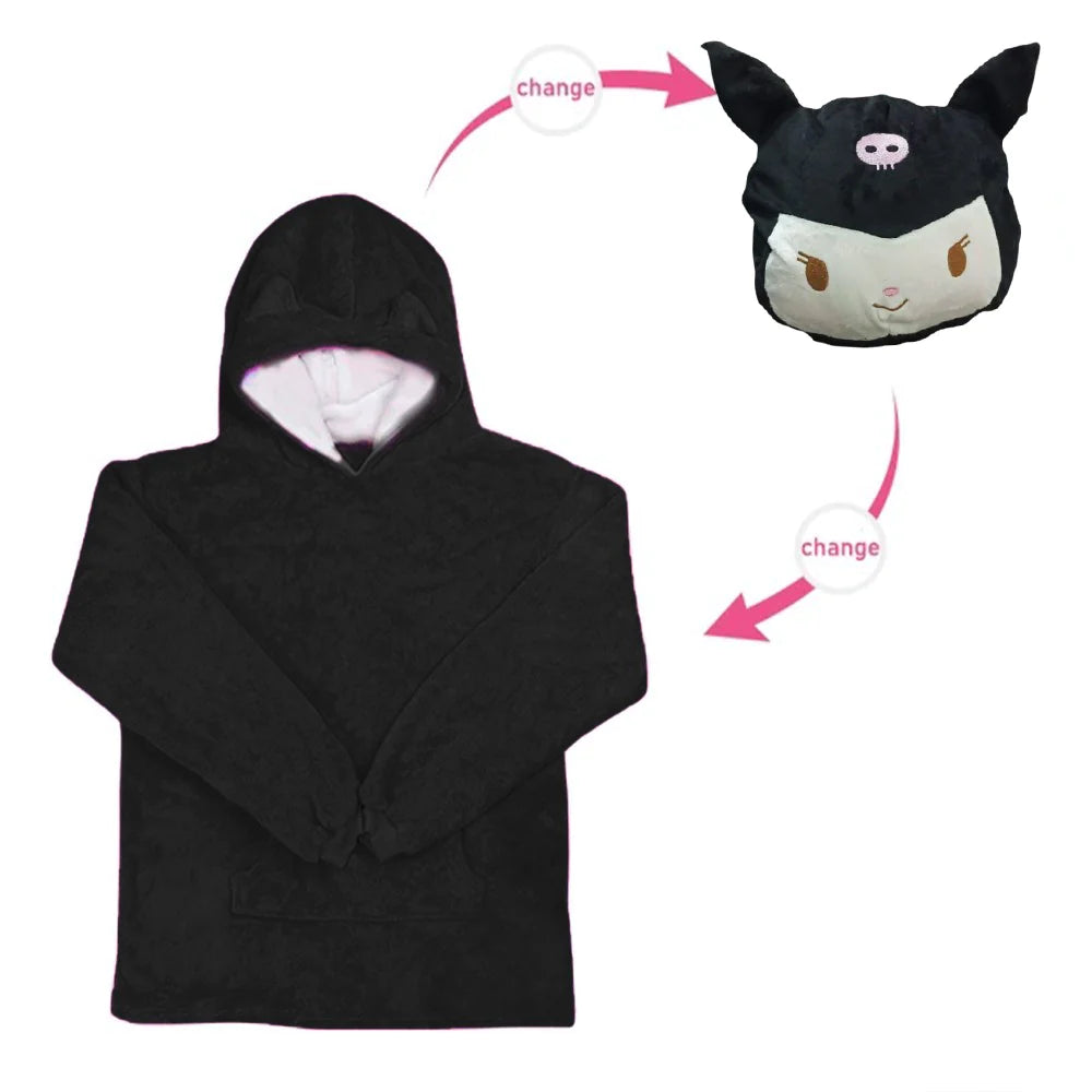 Kids Hoodie Blanket Sweatshirt Oversize Plush Soft Warm Coat Cute Pillow/kr-062