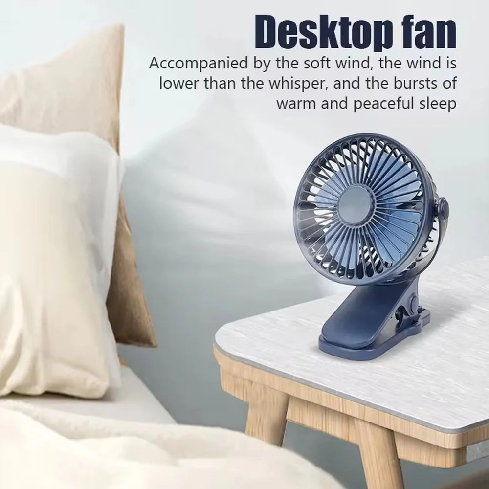 Portable Mini Hand Clip Fan USB Charging Quiet Desktop Electric/kq335