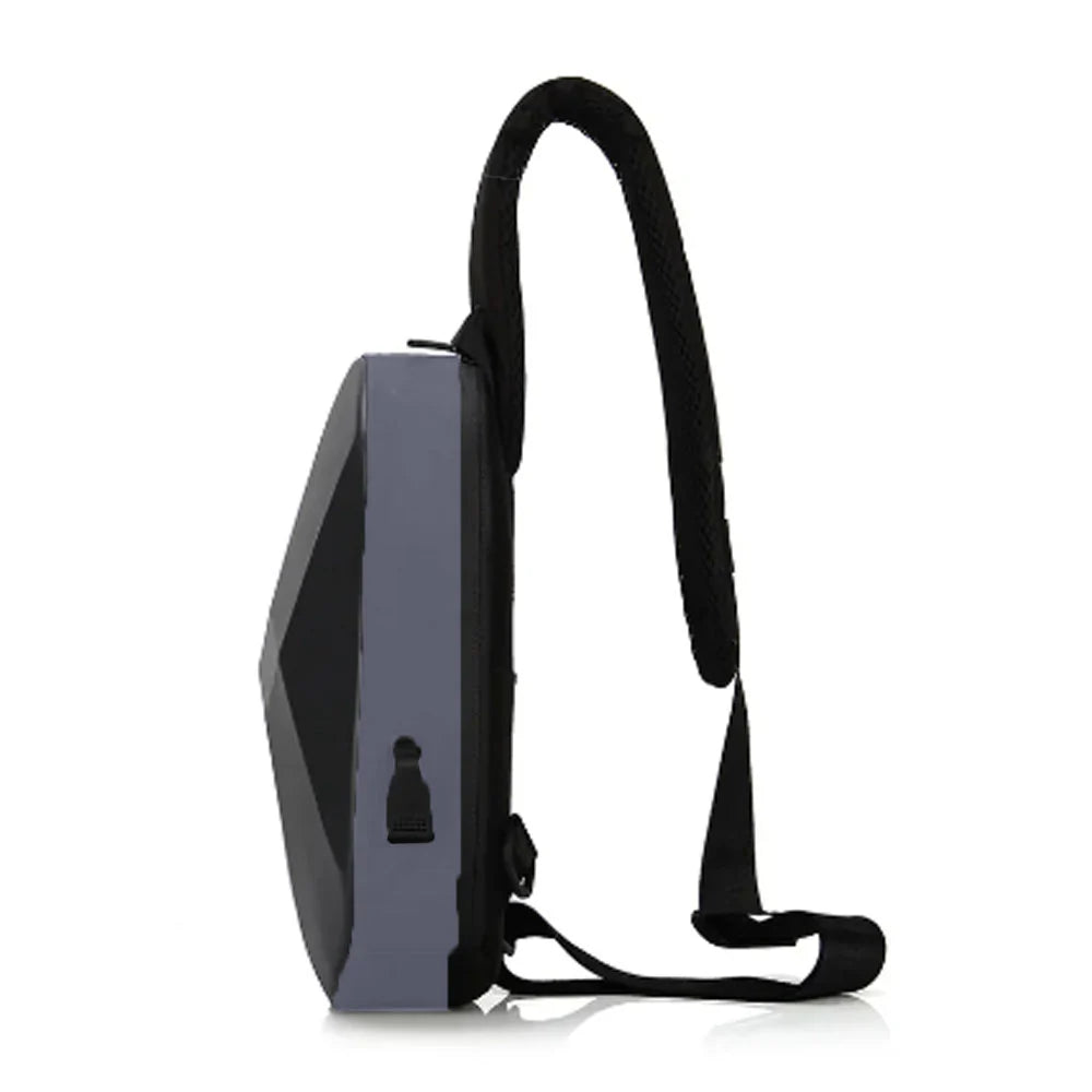 Chest Bag Men 3D Hard Shell Waterproof Riding Couple USB Charging Messenger Sling Shoulder/kr-1379