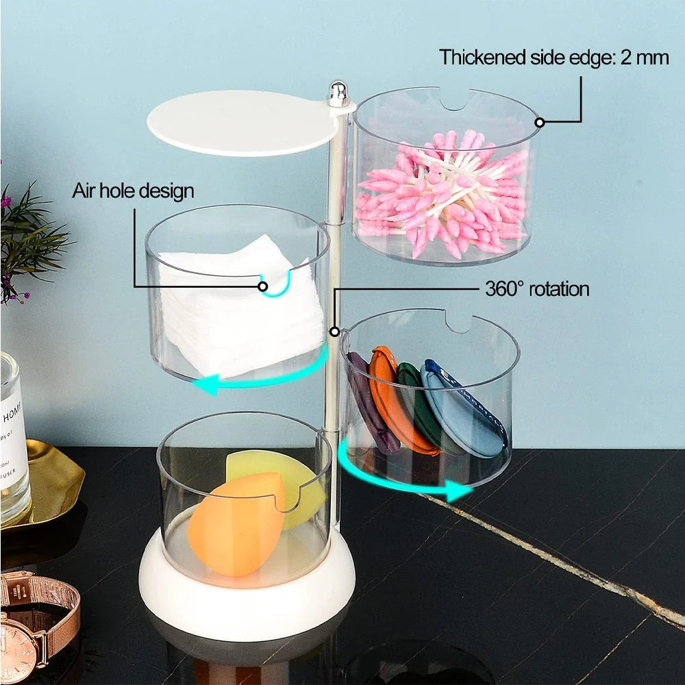 360° Rotatable Acrylic Jewelry Accessory Organizer 4 Layers/kr-035