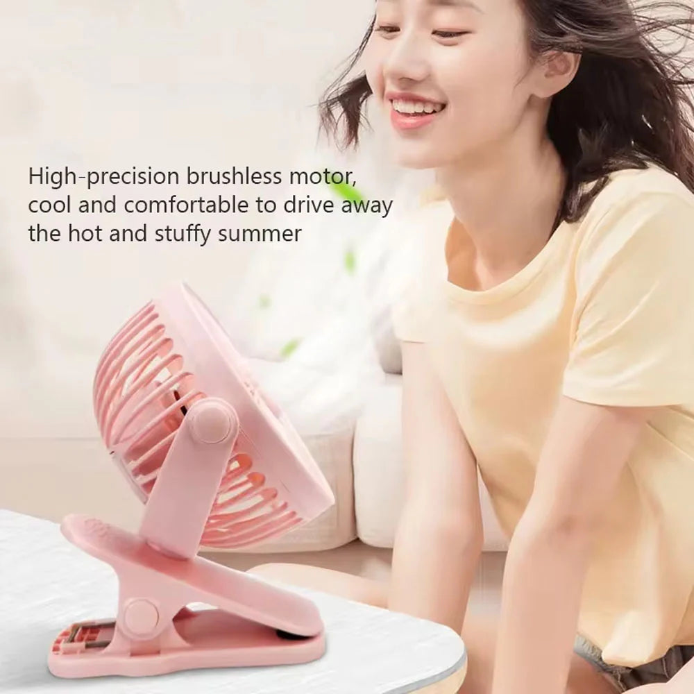 Portable Mini Hand Clip Fan USB Charging Quiet Desktop Electric/kq335
