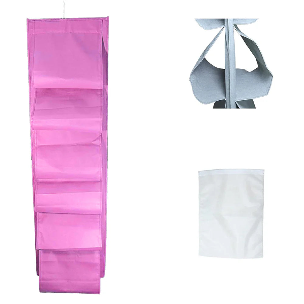 12 Pockets Hanging Shoe Organizer for Closet with Hanger for Storage Mens Shoes,Kids ,Also can used as Travel shoe rack hanging/kr-060